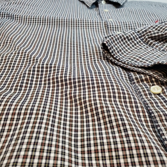 Polo Ralph Lauren Marlowe Plaid Button Down Shirt Mens XL Brown Cotton Office - Picture 7 of 9